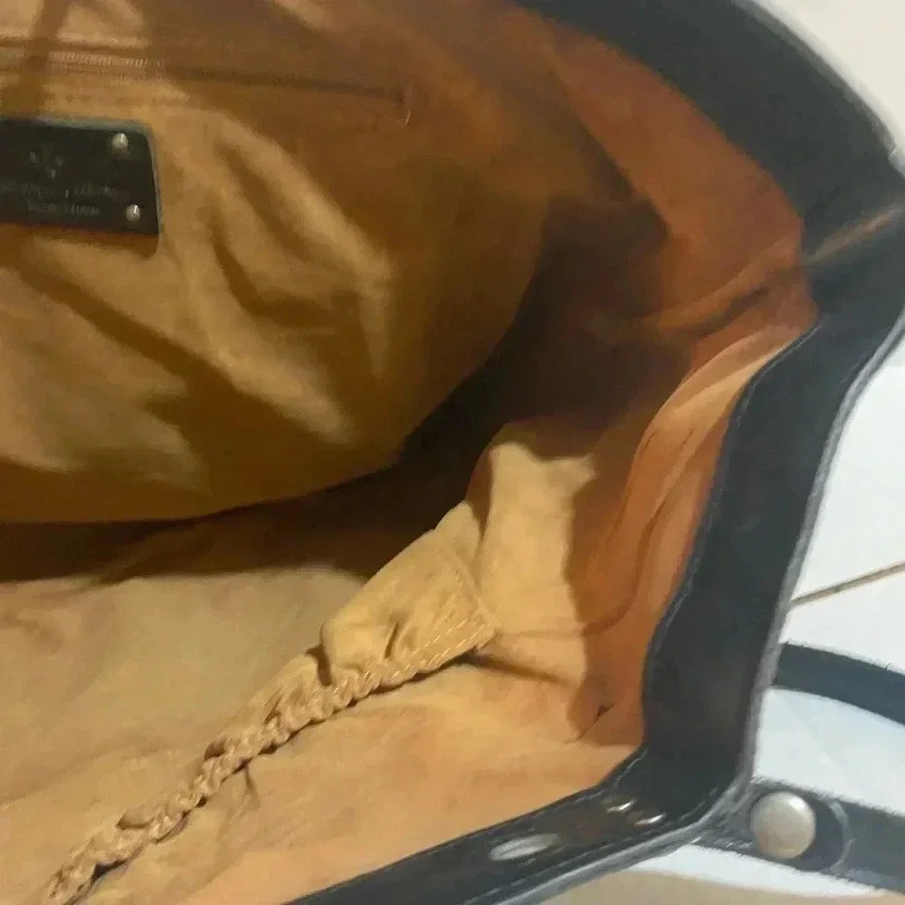 Patricia Nash black leather tote bag